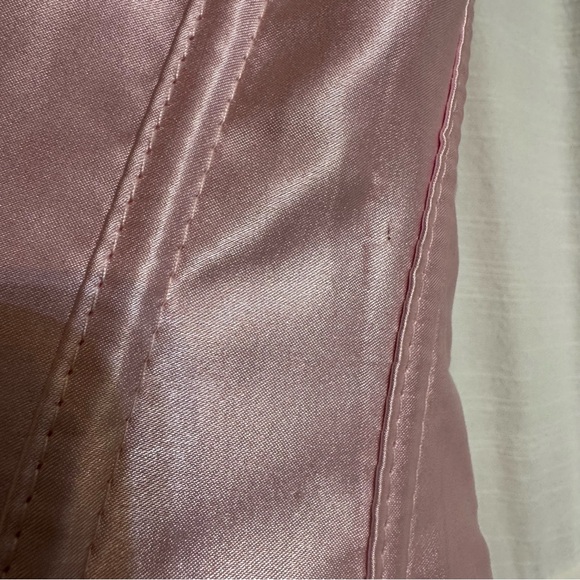 Baby Pink Satin Boned Corset Lace Up Back - Size Small - Picture 7 of 7